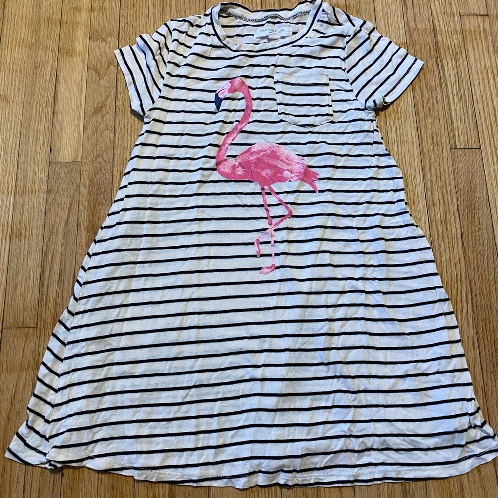GIRLS FLAMINGO DRESS Striped